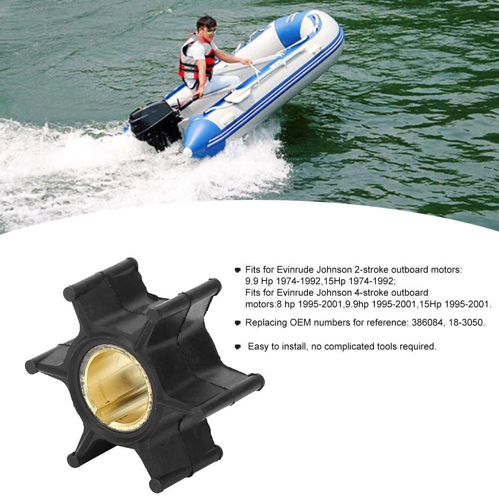 Qiilu girante Motore Marino evinrude 15 CV girante Motore Marino evinrude 15 CV Girante della Pompa dell'Acqua, 386084 Motore fuoribordo Girante della Pompa dell'Acqua Adatta per