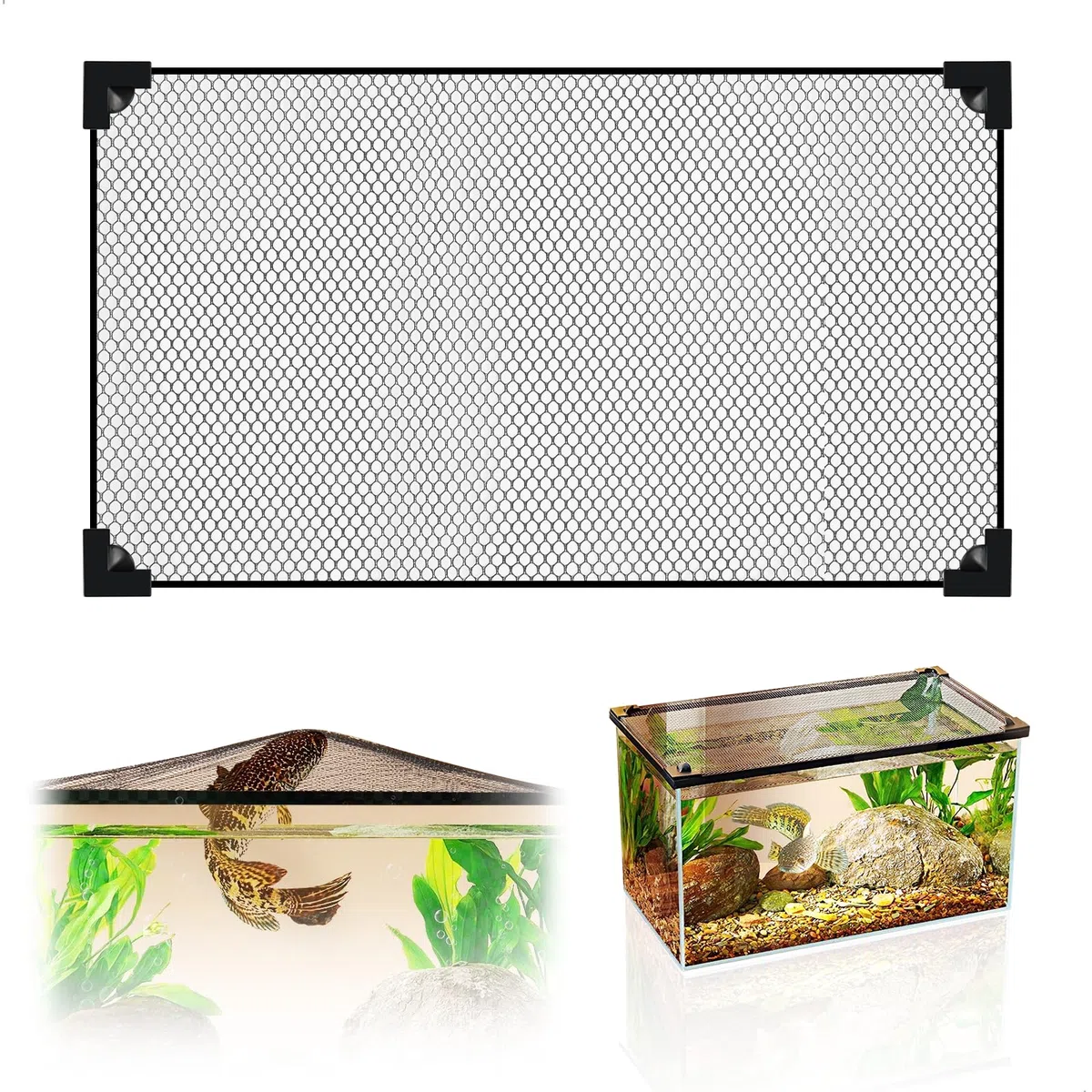 Filtro per Acquario, Acquario Rete Magnetica Anti-Salto, Isolamento Pesci Anti-Fuga Tappo, Copertura Pesci, Rettili, Tartarughe E Altri Animali (80x40cm)