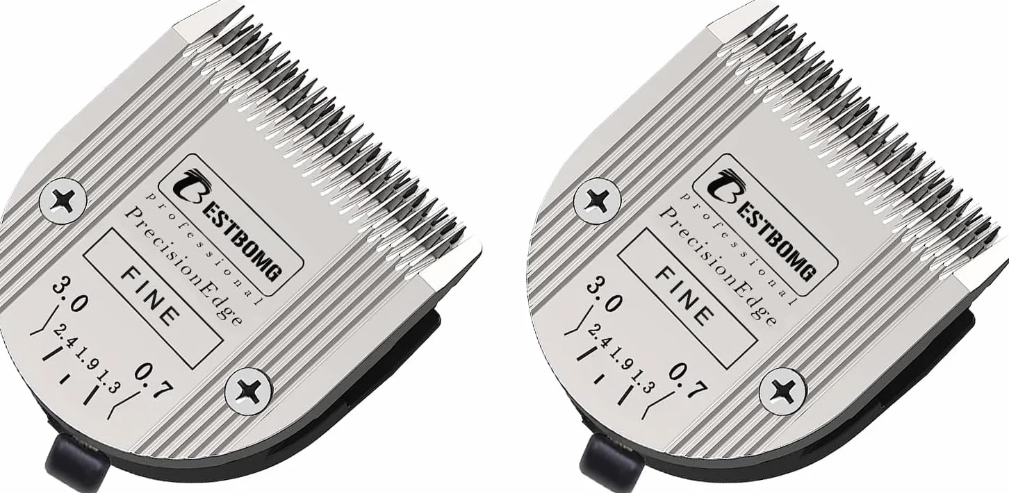 BESTBOMG Confezione da 2 Lame per Cani Professionali 5 in 1 con Lunghezza di Taglio Regolabile da 0,7-3 mm,compatibili con Wahl Arco,Bravura e Moser Arco 1870/1871/1872/1873/1854