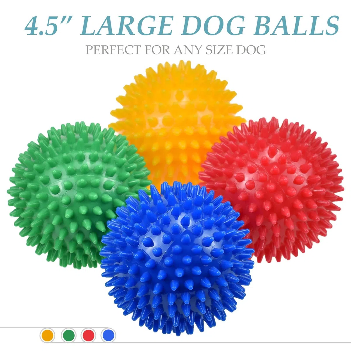 4 palline per cani grandi, 12 cm, gioco resistente per masticazione aggressiva