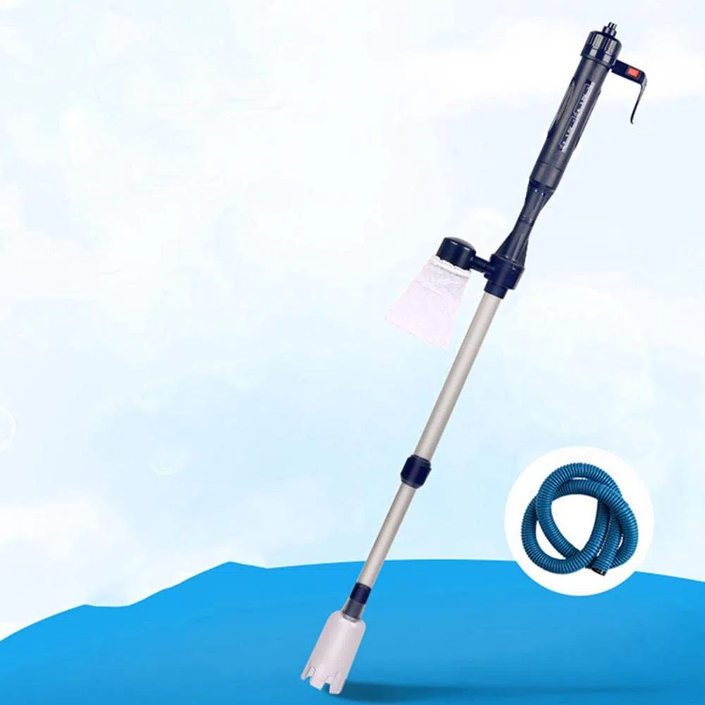 TopHomer Sifone a batteria per acquario, pompa per la pulizia dell'acquario, con sacchetto per filtro dell'acqua, strumento di trasferimento automatico dei fluidi