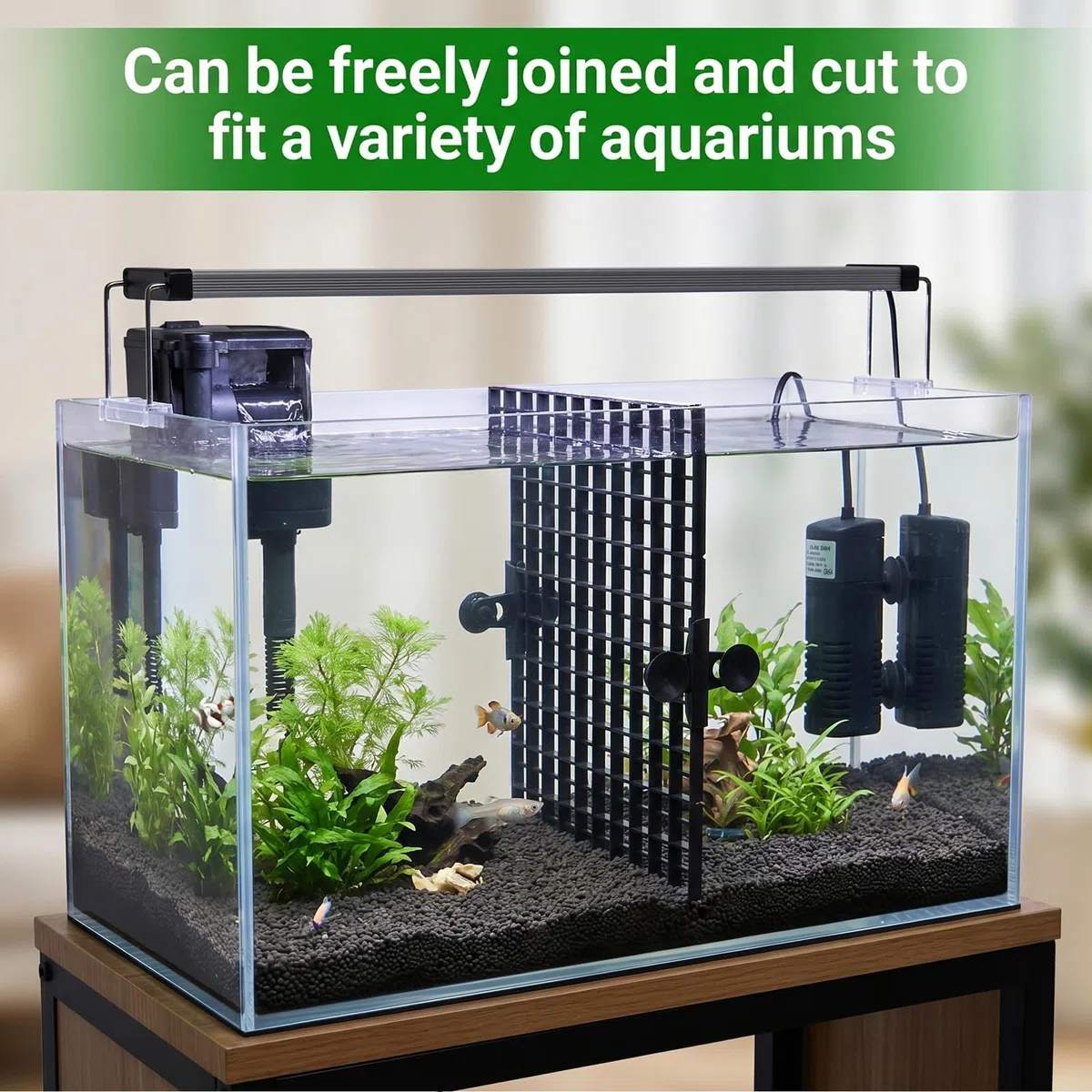 Griglia per Acquario in Plastica 6 Pezzi Divisore per Acquario 30x30 cm Griglia del Filtro dell'Acquari Divisore con 6 Pezzi Clip Ventosa per Filtri e Protezione del Fondo dell'Acquari