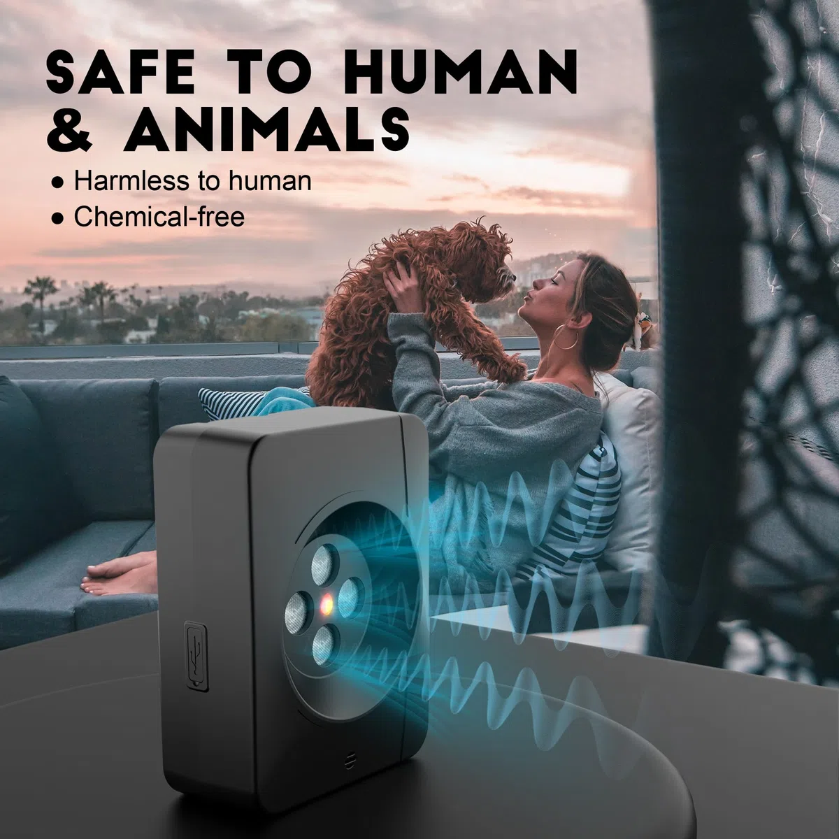 Dispositivi Antiabbaio, Dispositivi Di Controllo Dell'Abbaio Del Cane A Ultrasuoni 33Ft Con 4 Potenti Altoparlanti, Box Automatico Per Cani Deterrenti Per Cuccioli Di Cane Di Taglia Medio Grande