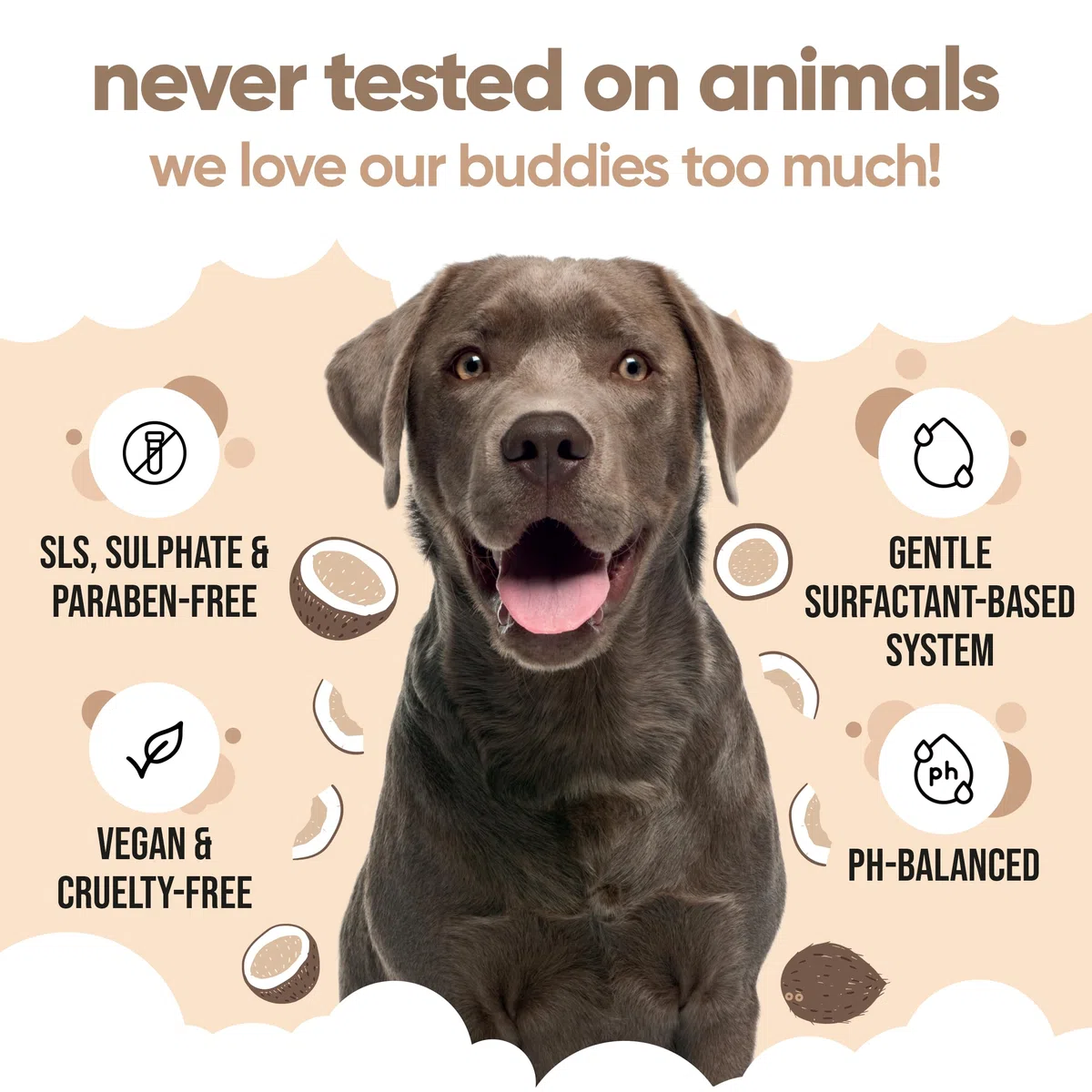 2in1 Shampoo & Balsamo di Buddycare - Pratico shampoo e balsamo per cani in uno - Con aloe vera e pro-vitamina B5 (1L)