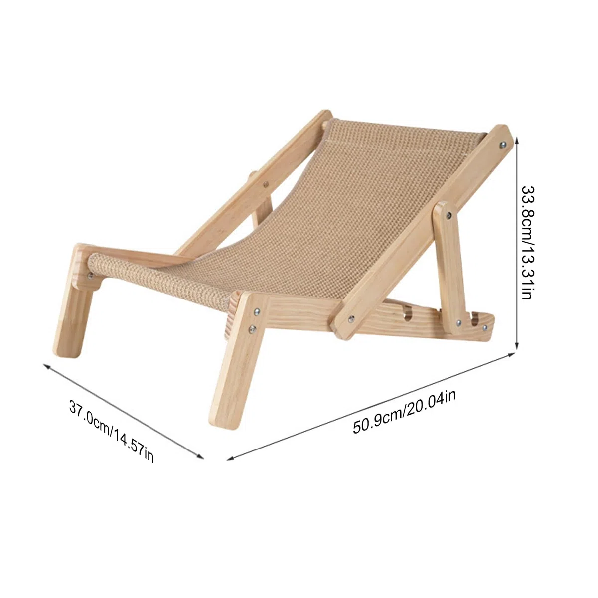 Sedia Per Gatti - Lettino Per Micetti In Canapa Sisal | Amaca Per Micini | Brandina Portatile Per Interno | Legno Di Legno Regolabile Elevato Di Gatto | Pieghevole Rialzato Per Gattini