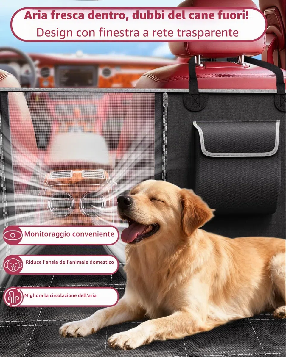 Coprisedile Auto per Cani 600D Impermeabile Telo Posteriore Auto per Animali con Protezione Laterale Antigraffiato e Antiscivolo Telo Macchina per Cani Adatto alla Maggior Parte delle Auto SUV
