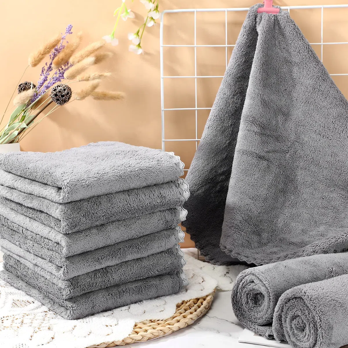 Panelee 10 Tappetini Assorbenti Impermeabili per Pipì di Piccoli Animali Tappeto per Gabbia Porcellini d'India Traversine Lavabili per Dormire Fodera per Coniglio Cavie (Grigio, 11 x 12 Pollici)