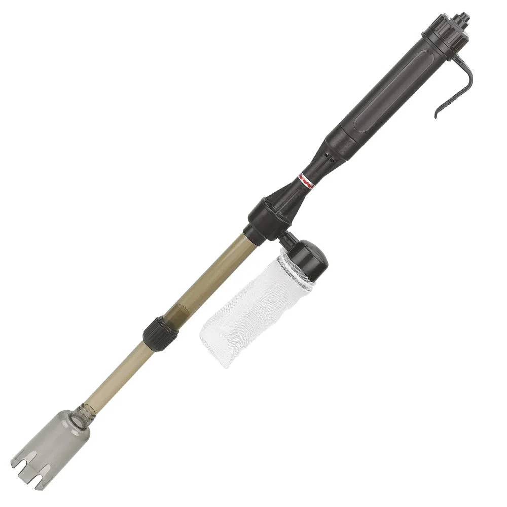 Amtra Handy - Aspirarifiuti per acquario a batteria, Kit di Pulizia Acquario, Per Acquari E Tartarughiere, Sifone per cambio dell'acqua, Calzetta sostituibile