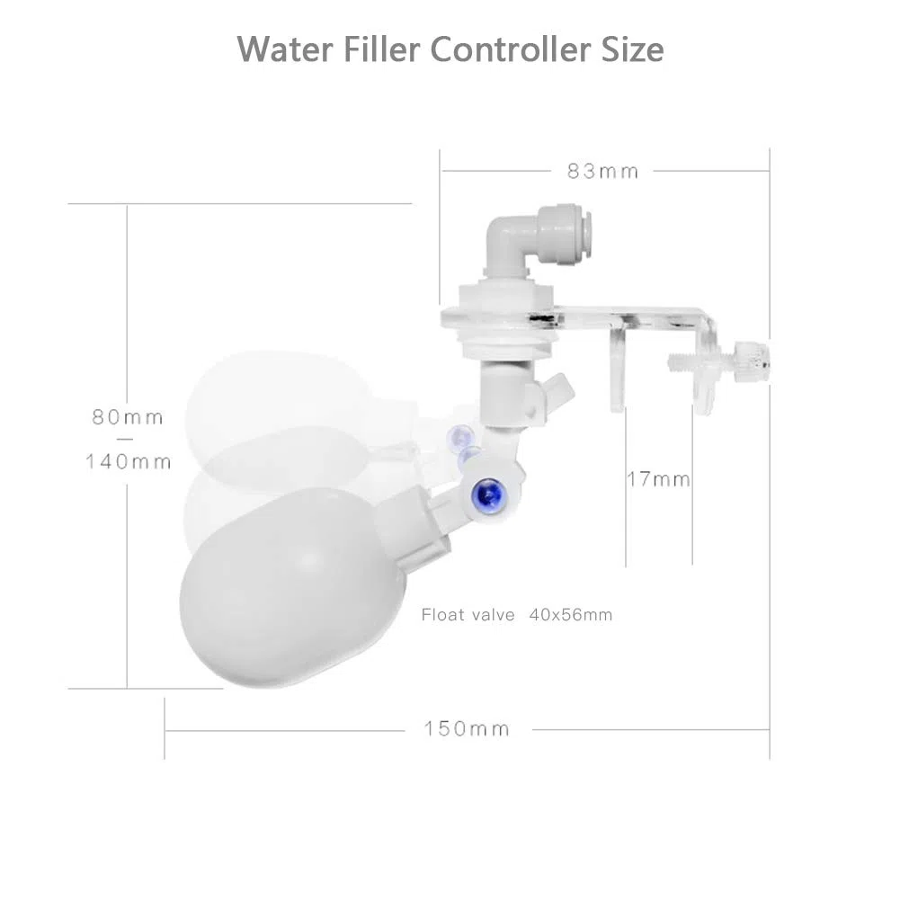 Riempitore di acqua automatico, regolatore di livello dell'acqua nonelettrico di plastica auto-top-off Montaggio valvola a galleggiante regolabile per serbatoio di pesci