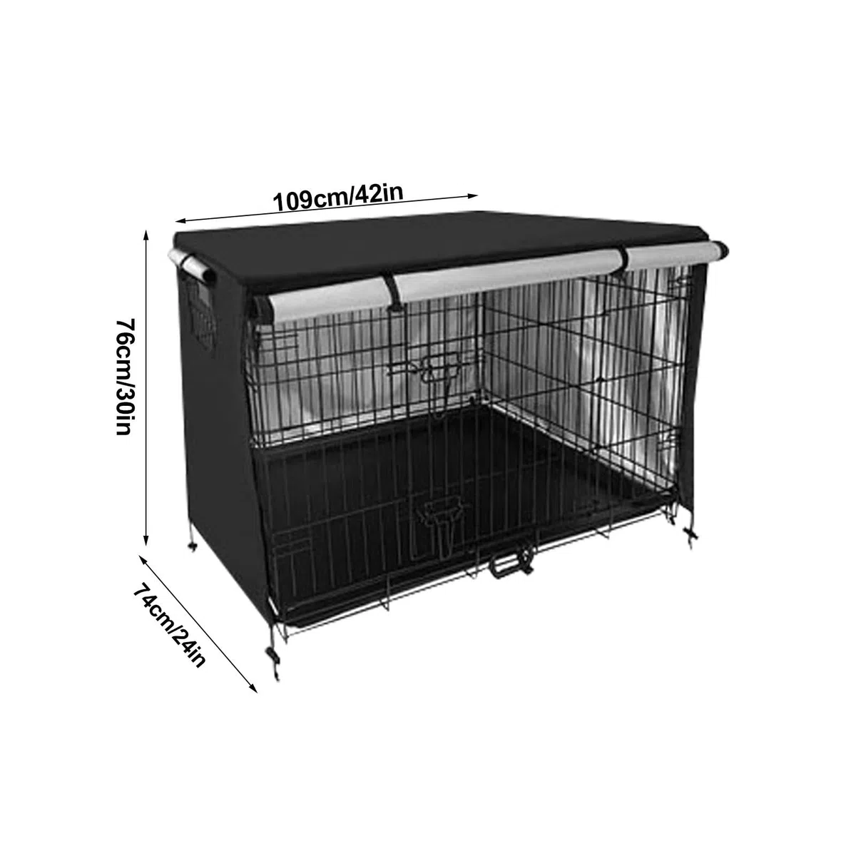 Generic Copertura per Gabbia per Cani, Impermeabile, Lavabile, Aperta su Tutti i Lati, Traspirante, Protezione UV, Facile da Montare, per Cani di Taglia Media
