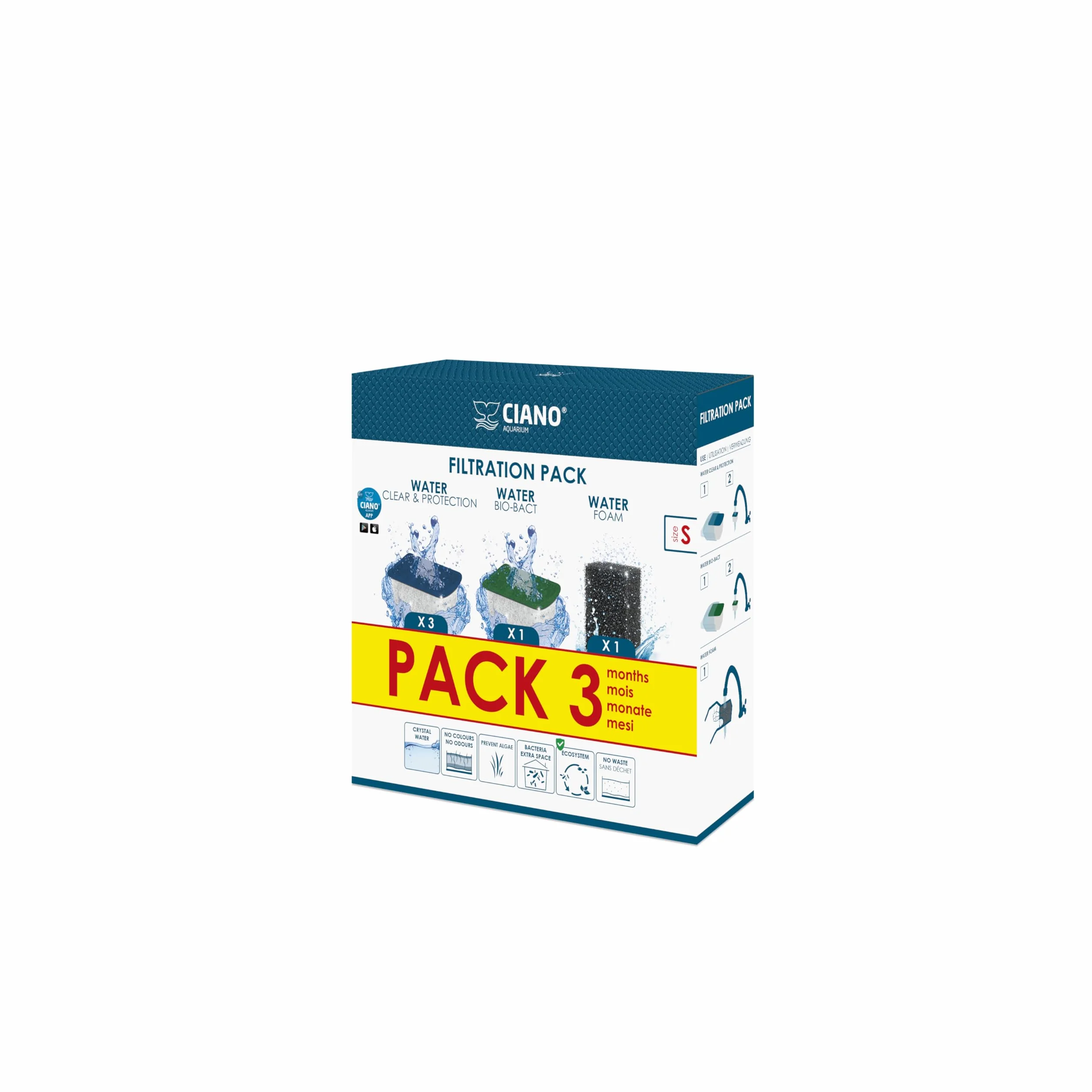 Askoll Ciano Web Pack 3 Mesi Kit Consumabili per Acquario Taglia S | Filtrazione Meccanica, Filtrazione Chimica, Filtrazione Biologica