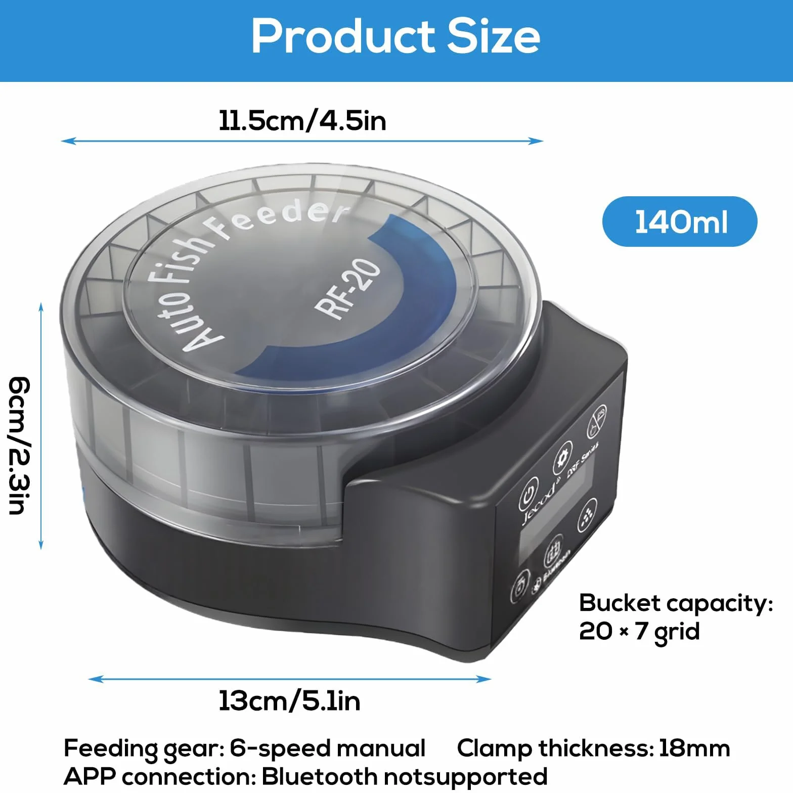 GOMETY Mangiatoia automatica per pesci acquari, alimentatrice automatica per acquario, alimentata a batteria, con timer, display LCD, mangiatoia per pesce, per pellet, polvere granulata