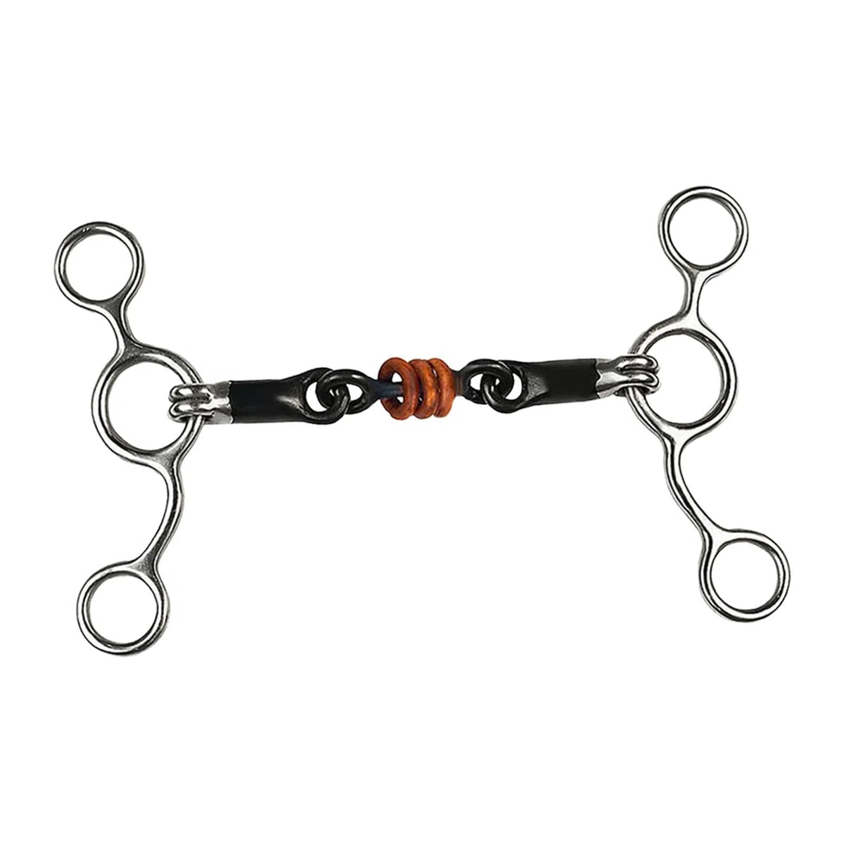 Fenteer Morso per Cavallo con Ganci per Catena, Morso per Bavaglio con Rullo per Guance, per Cavalli da Prestazione, 135 mm
