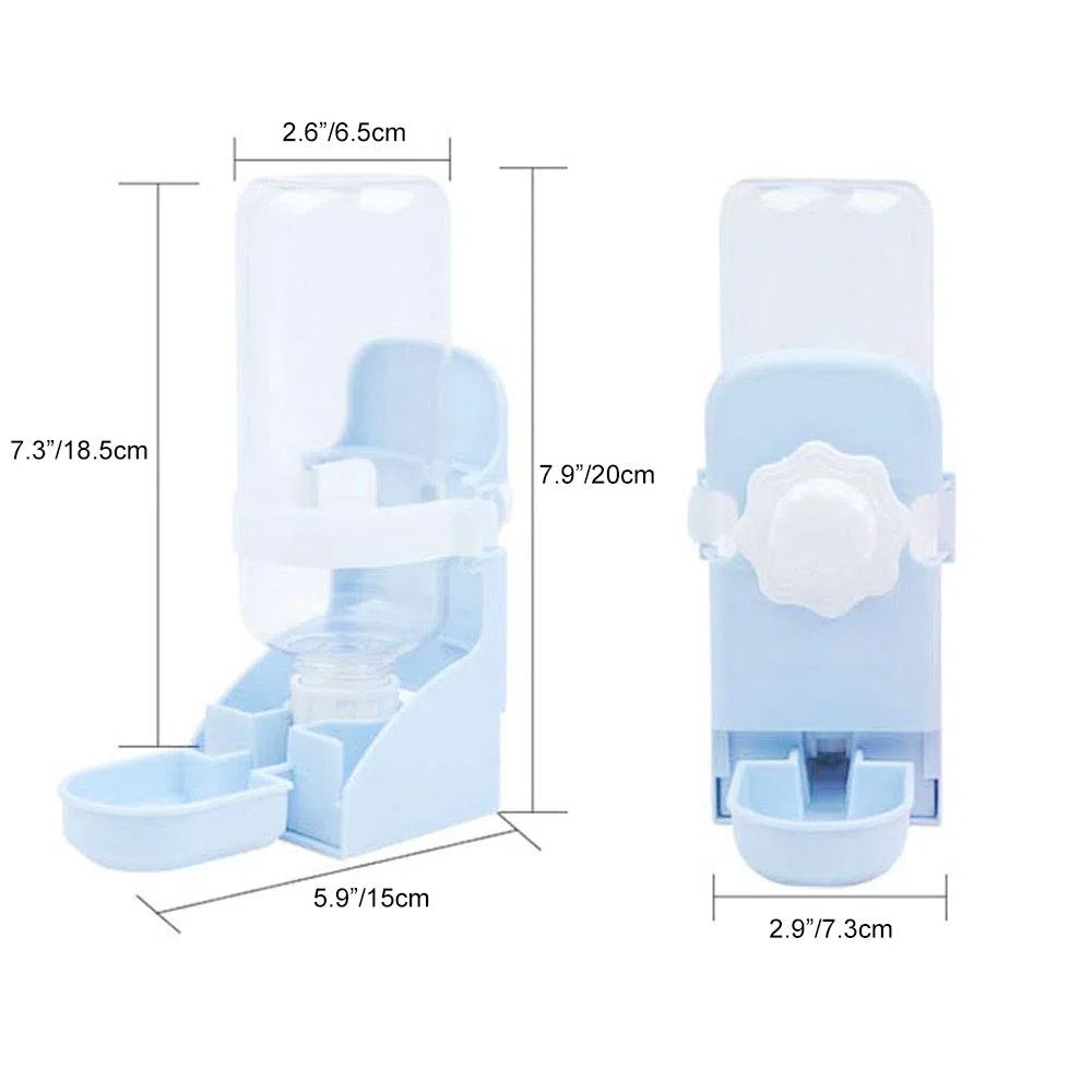 17oz alimentatore di acqua di coniglio, dispenser di acqua sospesa gabbia per animali domestici, ciotola per appendere automatica piccola bottiglia d'acqua per criceto coniglietto furetto