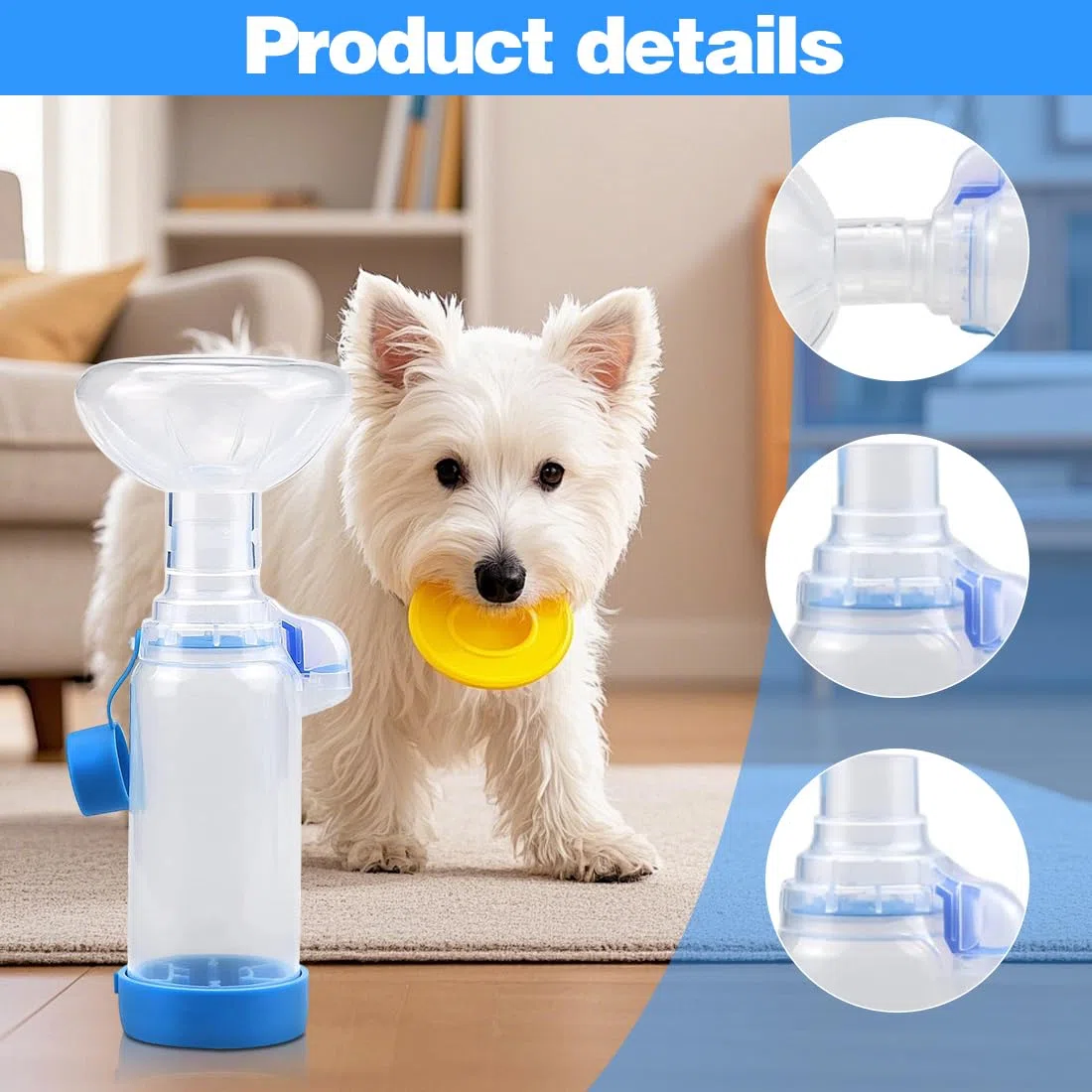Yuragim Distanziatore Inalatore Pet Inalator Spacer con 2 misure maschere per gatti e cani