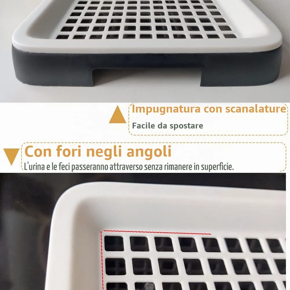 Oncpcare Lettiera per porcellini d'India con griglia, lettiera per topi, per gabbia, bagno ad angolo, vasino per creature, accessori per gabbia di cincillà