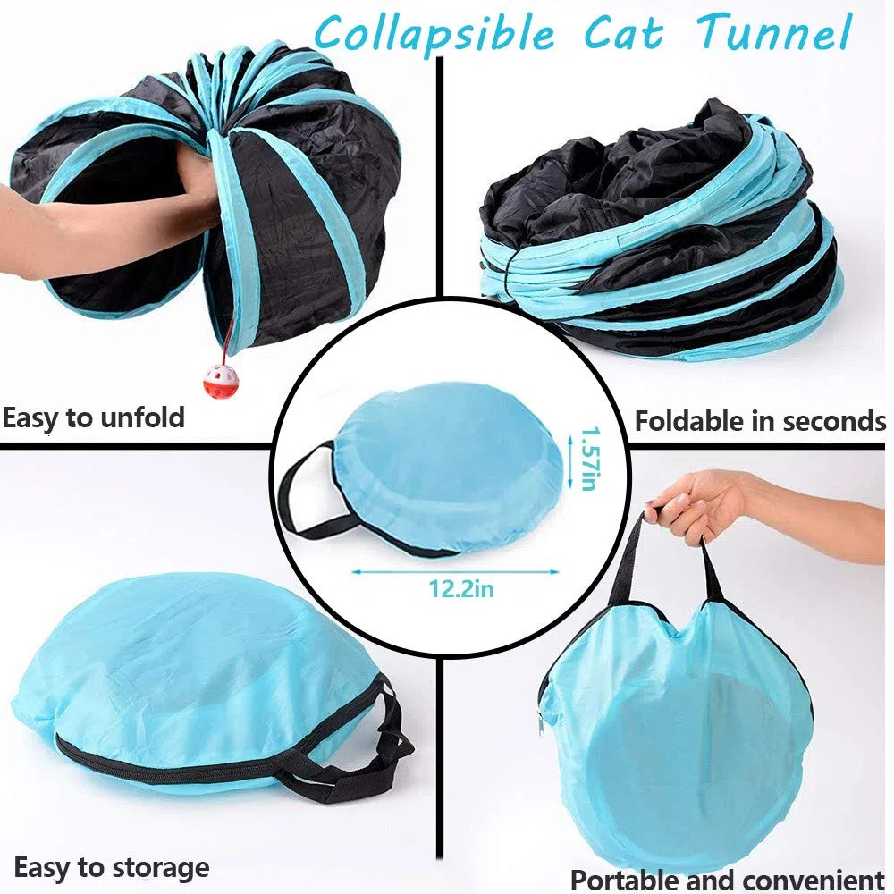 Giocattolo per gatti, tunnel per gatti, giocattolo per cani, tunnel di gioco a 5 vie, per gatti, cuccioli, gattini, conigli