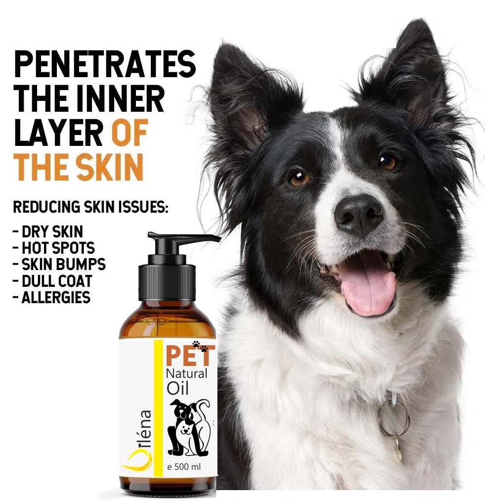 Olio per Animali Domestici | Integratore Naturale | Ricco di Omega 3,6,9 e Vitamina E | Benefici per Pelle e Pelo | Per Cani e Gatti | 6 Oli Spremuti a Freddo, 2000 ML