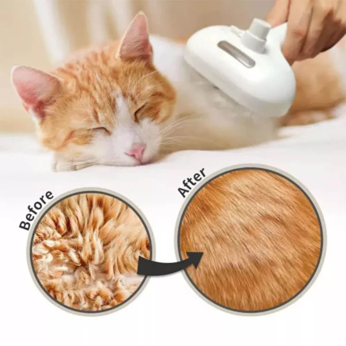 Bacchetta magica per peli di animali domestici, pettine per la rimozione dei peli di animali domestici con vapore, spazzole massaggianti 3 in 1 con manico, pettine spray per la pulizia ricaricabile
