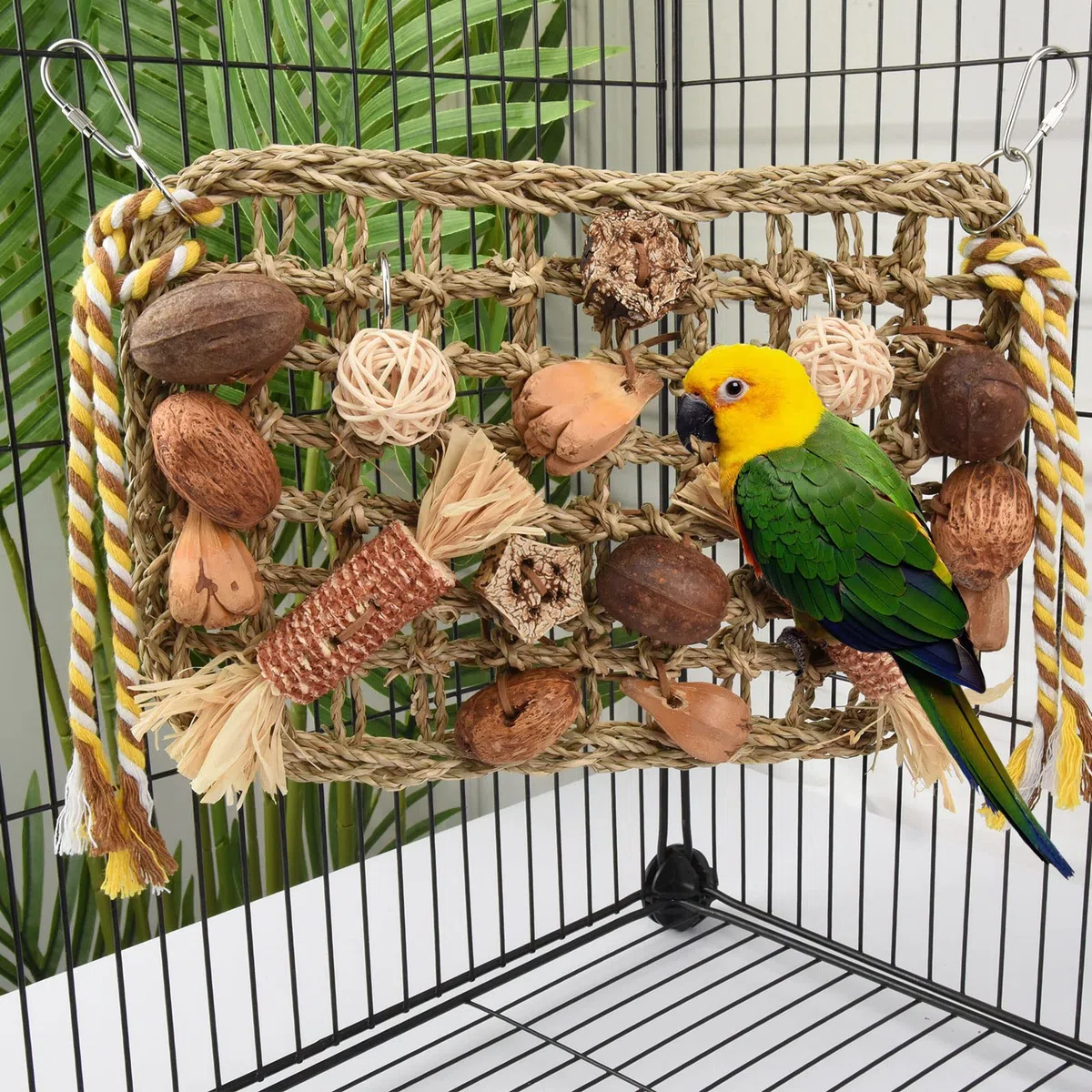 Giochi per Pappagalli, Giochi per Uccelli Pappagallo Giocattolo da Masticare Naturale per Cockatiels, Pappagallini e Uccelli Adorabili