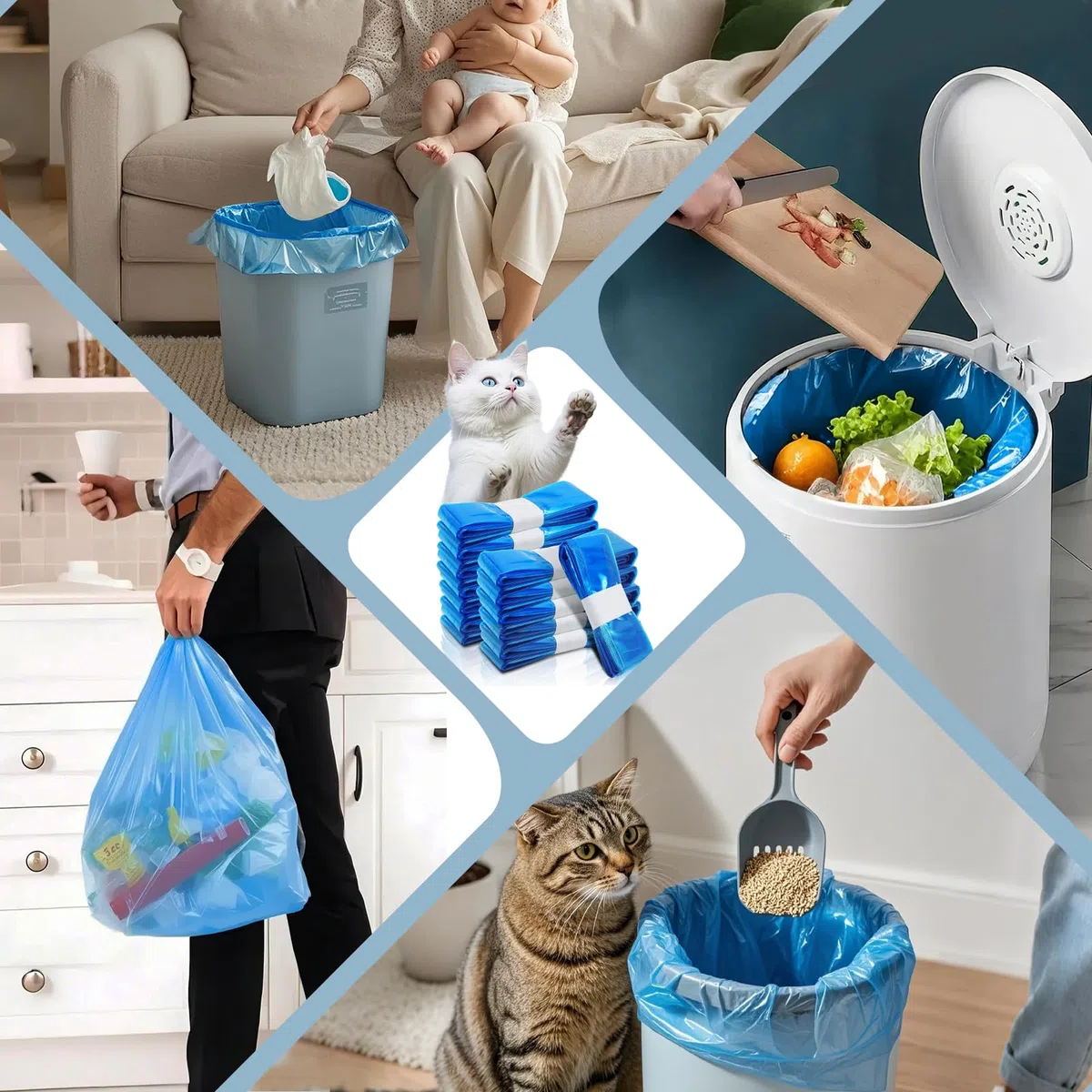 14 pellicole di riempimento e sacchetti per lettiera per gatti Litter Genie XL, LitterLocker Fashion & LitterLocker II (4,5 m, senza cartuccia)