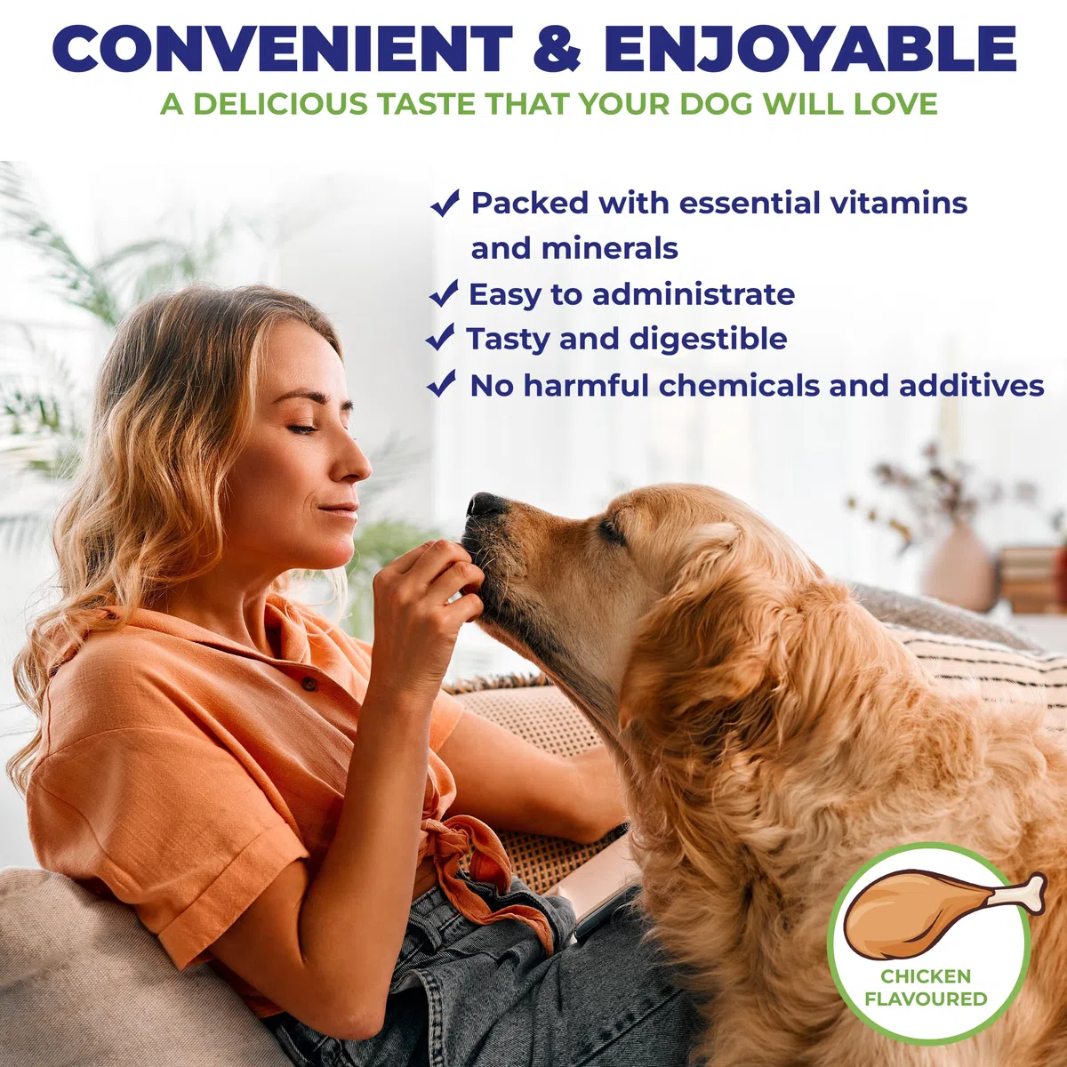 Integratore Gravidanza per Cani – Vitamine Prenatali Naturali per Mamme e Cuccioli Sani – Acido Folico, Ferro, Calcio – 90 Compresse Masticabili al Gusto Pollo