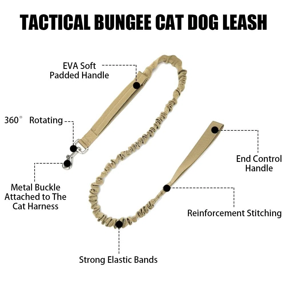 DONGKER Pettorina per Gatti Tattica,Imbracatura per Gatto Regolabili con Fibbia ad Anello a D Kit Pettorine Impermeabile per Animali Allenamento Sportivo All'aria Aperta