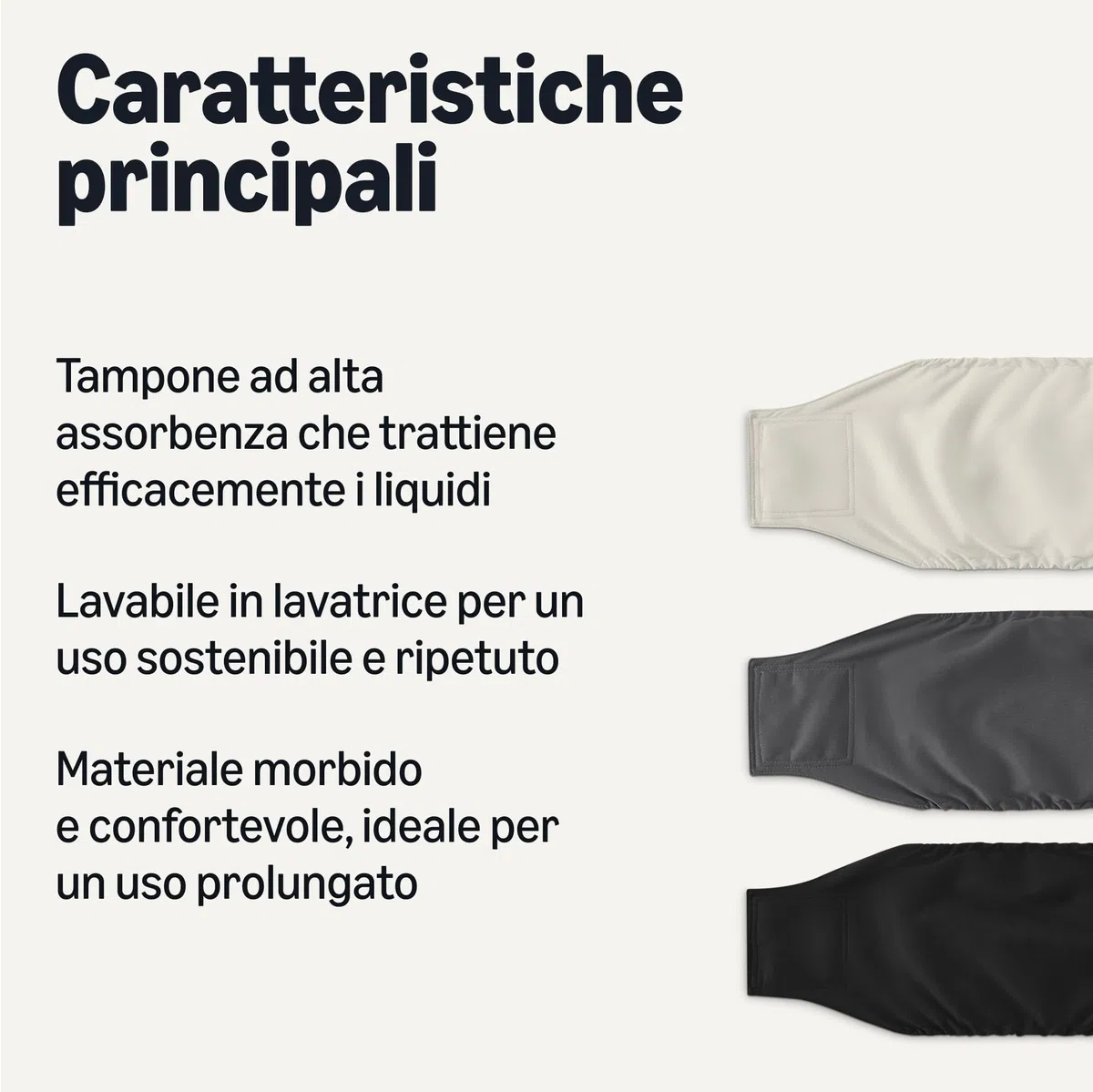 Amazon Basics, Confezione da 3 pannolini lavabili per cani maschi, taglia M