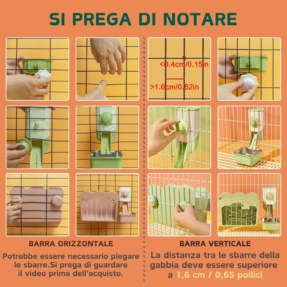 Porta Fieno Conigli, Set di alimentazione 3 in 1 con ciotola per cibo e imbuto sospeso per gabbia, Mangiatoia per Coniglio Cavia Cincillà Piccoli Animali (Rosa)