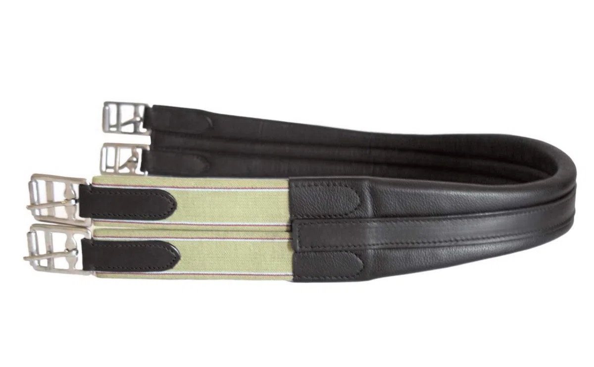 Wessex - Sottopancia imbottita in pelle nera e marrone, 116,8 cm, 122,1 cm, 137,2 cm, 142,2 cm, 137,2 cm, 142,2 cm