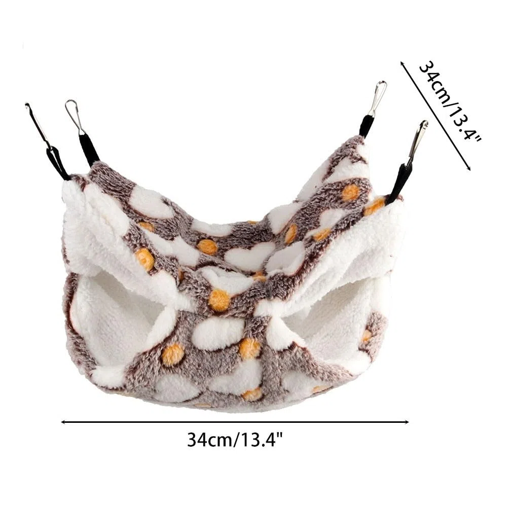 MiOYOOW Amaca per piccoli animali, Amaca calda per Furetto Amaca morbida a doppio strato per criceti, topi, scoiattolo, cincillà, maiale d'India, giocando a dormire 34 x 34 cm (lunghezza x larghezza)