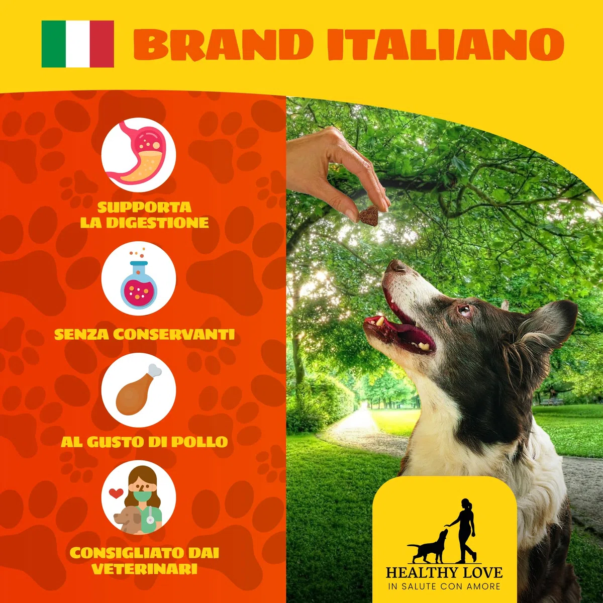 HEALTHY LOVE Probiotici per Cani, 120 Morbidi Snack Salutari, Appetibilità Unica, Fermenti Lattici Cane Per Migliore Digestione, Ebook, Probiotici Cane Contro Prurito e Diarrea, Probiotico Cani 240g