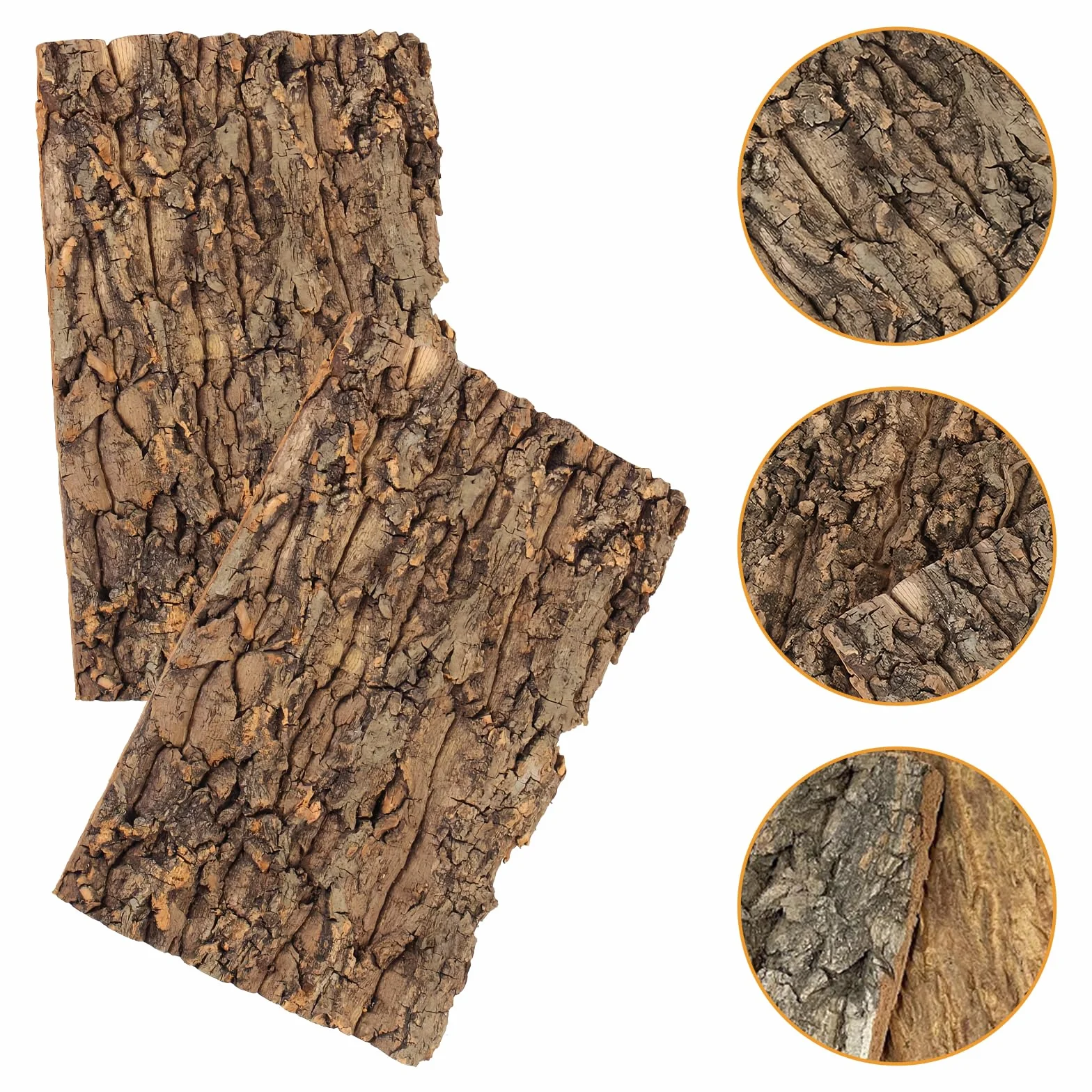 Sporgo Fondo in sughero per terrario: 3 pezzi con aspetto naturale di corteccia d'albero, tappetino da arrampicata per rettili, sfondo in corteccia d'albero per acquario, decorazione murale, per