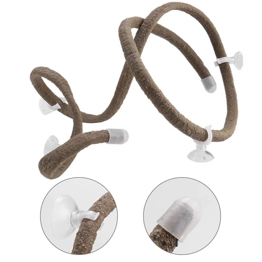 Reptile Vines 4.92ft Rettile Artificiale Flessibile Ramo rampicante Terrario Rattan Rettile Habitat Decor con Ventose per Arrampicata(L)