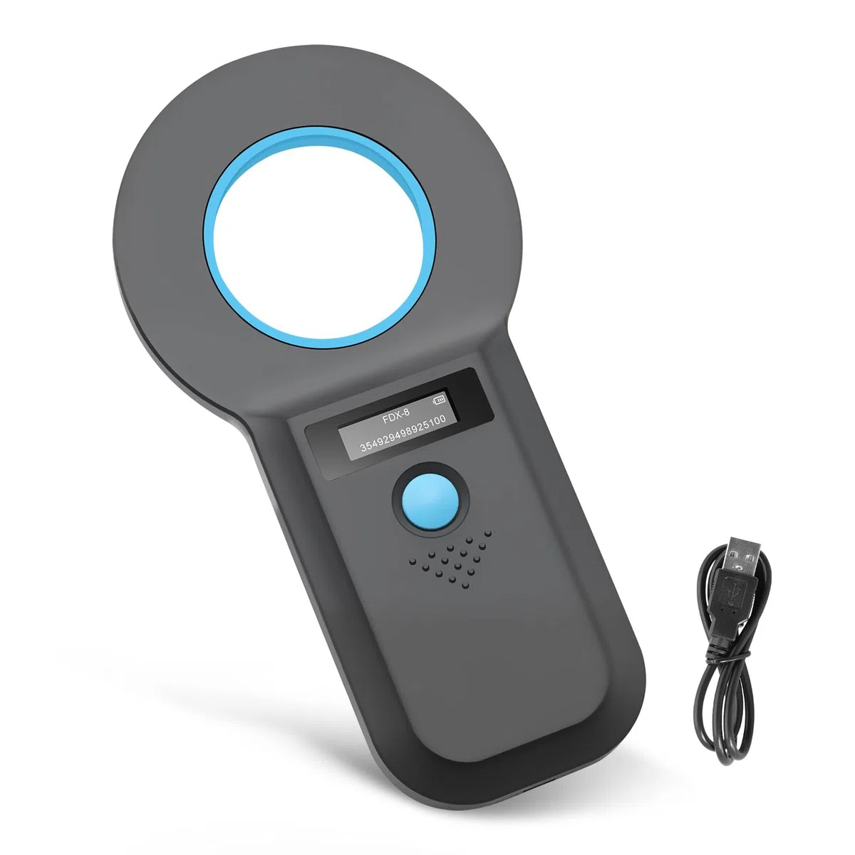 Lettore Microchip Cani, Bluetooth OLED Lettore Microchip per Animali Domestici, RFID Lettore di Chip per Cani/Gatti 134,2 KHz/125 kHz, Memoria dati tag da 128 unità, ISO11784/85/HFDX-B/EMID