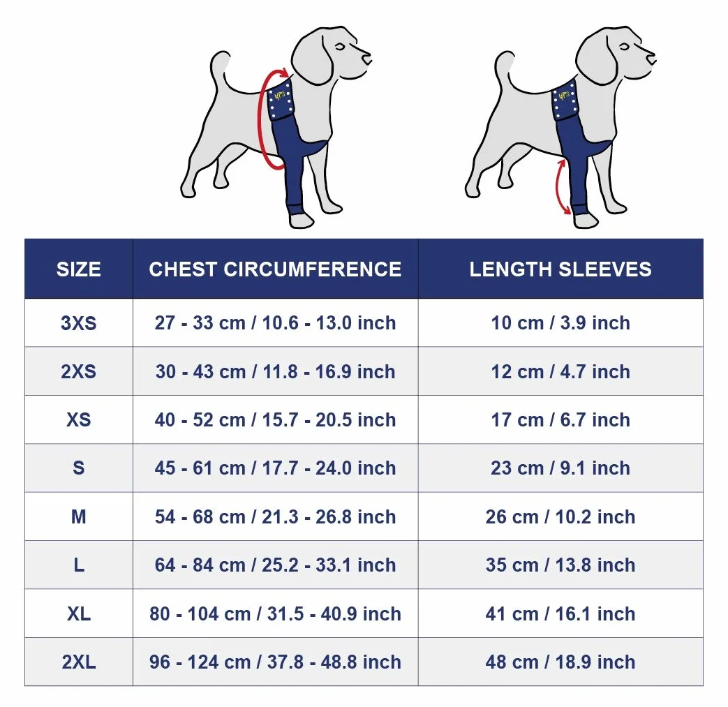 MPS Medical Pet Shirt TAZ, Manicotti per Zampe Anteriori per Cani Singoli, XXS