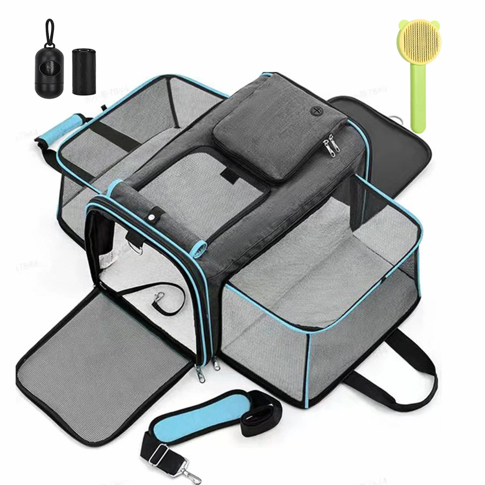 Trasportino per gatti, pieghevole, borsa per il trasporto di gatti, trasportino per aeroplano, auto, viaggi, gatti, traspirante, per gatti, cani di piccola taglia in auto