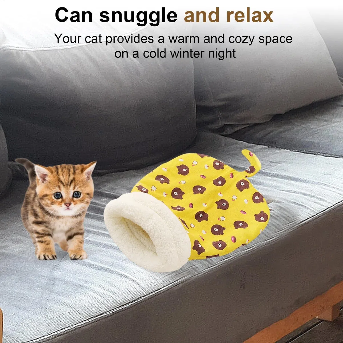Accogliente Sacco A Pelo Per Gatti, Letto Nidos Per Animali Domestici, Accogliente Sacco A Pelo Per Animali Domestici, Materiale Morbido E Peluche, 50 Cm, Per Gatto Che Dorme E Fa Un