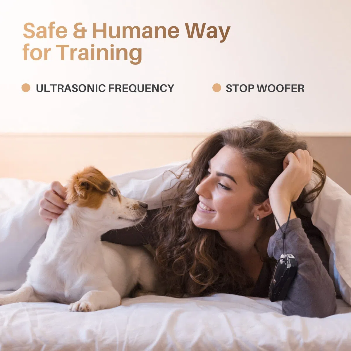 Antiabbaio per Cani, Dispositivi Antiabbaio per Cani Ultrasuoni Portatili con Doppia Frequenza, Dispositivo Antiabbaio per Cani con Portata Effettiva di 5m per Addestramento Interno ed Esterno