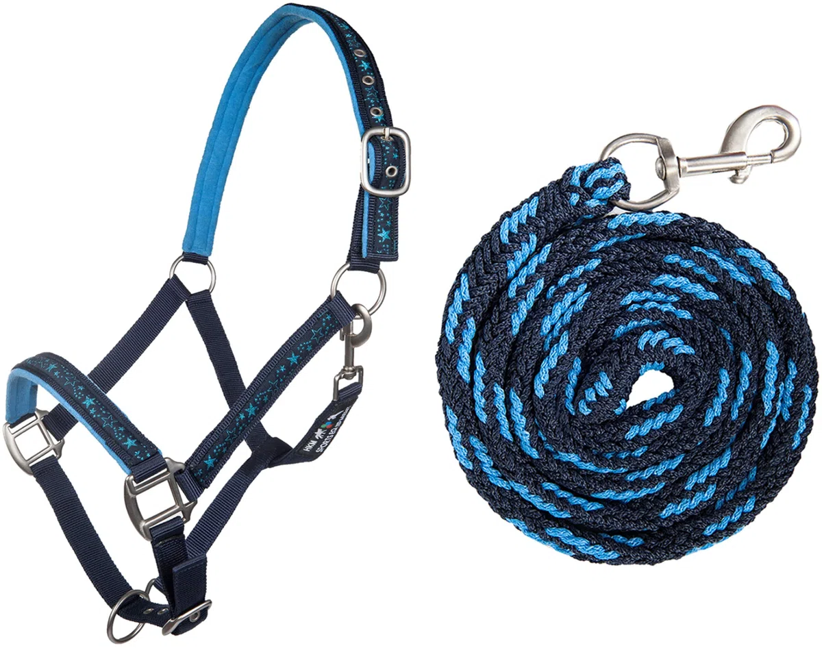 HKM 10025 - Set Cavezza con Stella, Cavezza e Maglia, moschettone, Pony Shetty VB WB