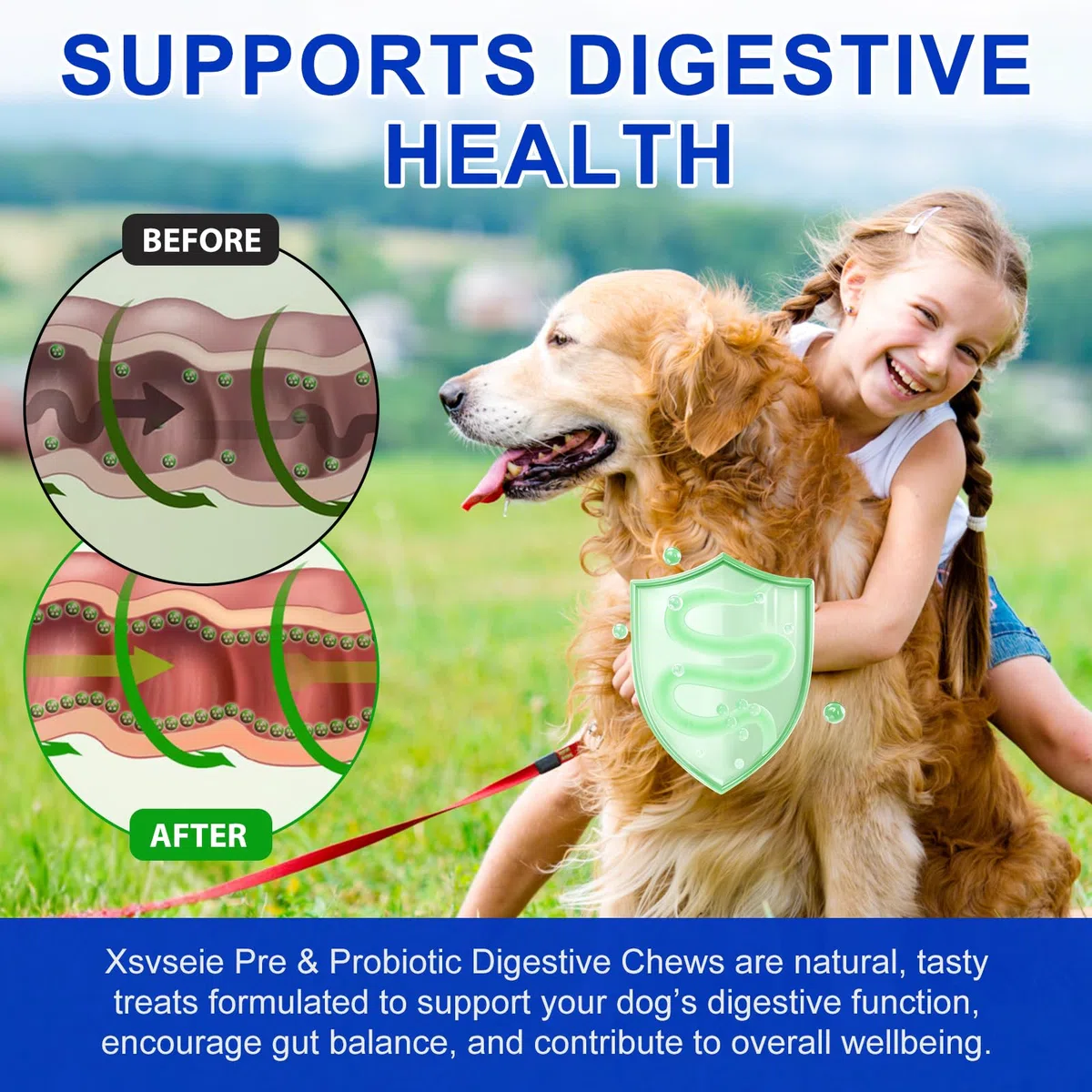 Probiotici Per Cani, 150pcs Probiotici Cane Compresse, Probiotico Digestivo Per Cani Anti Prurito Snack Masticabili Per Tutti Cane, Pet Supplement for Dogs - Duck Flavor