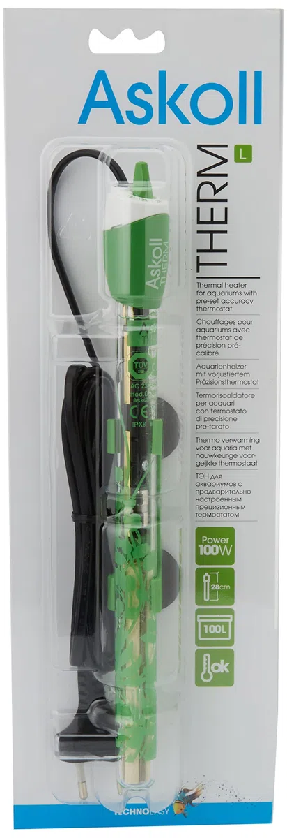 Askoll Aa230003 Termoriscaldatore 100 Watt per Acquario, L