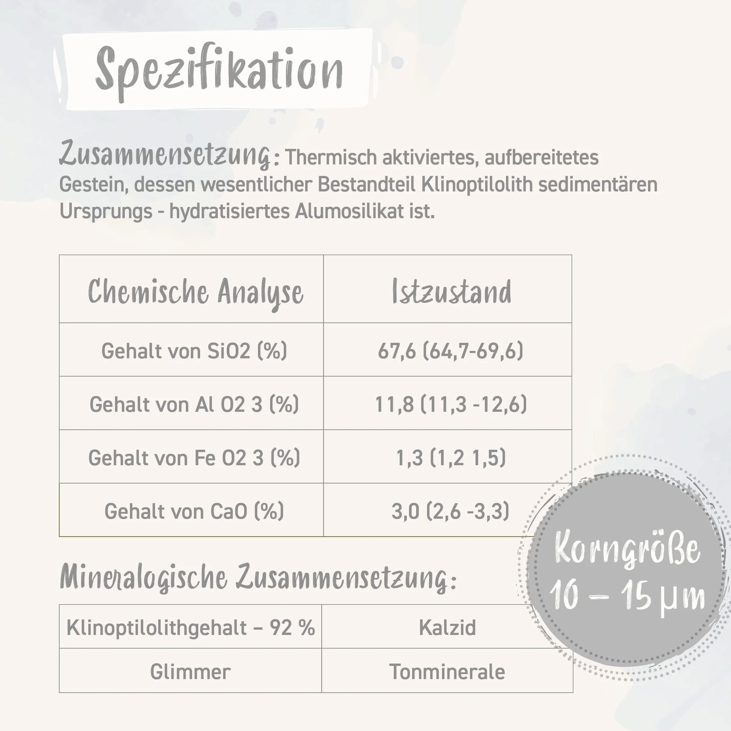 NaturaForte Zeolite in Polvere 500g - Clinoptilolite 92%, Terreno Extra fine in qualità Premium, Senza additivi, Roccia vulcanica Pura e Naturale, Testata e controllata in Germania
