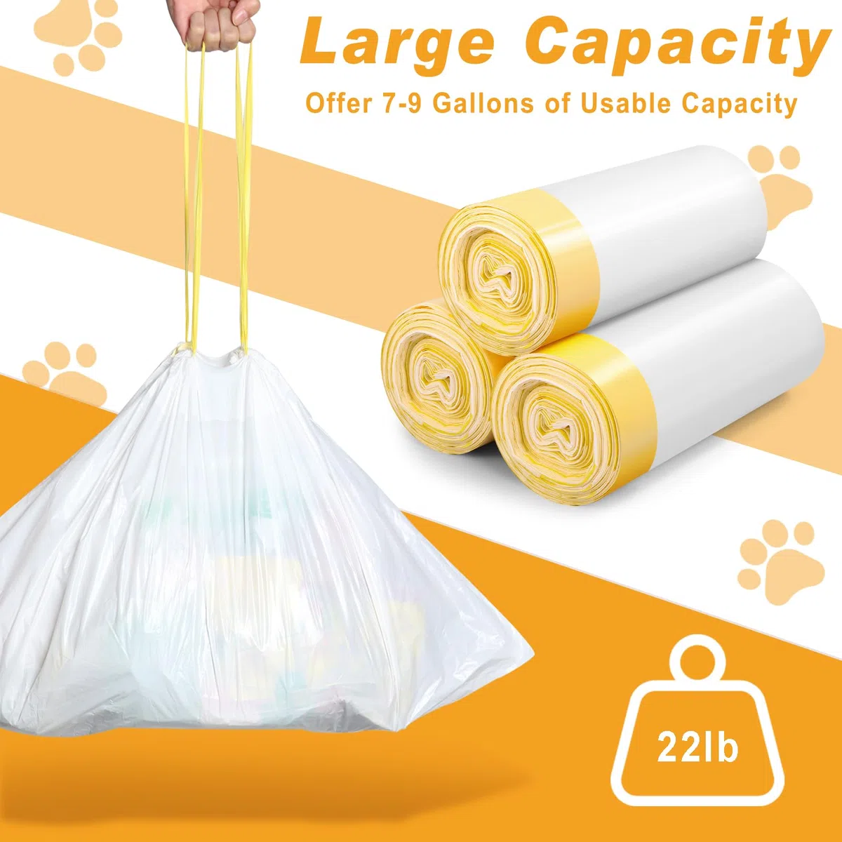 60 Pezzi di Sacchetti per Lettiera Gatto con Coulisse per PURA X/MAX, Sacchetti per Lettiera Addensate e Resistenti da 2.5 Mils Autopulenti - 58 x 35 cm