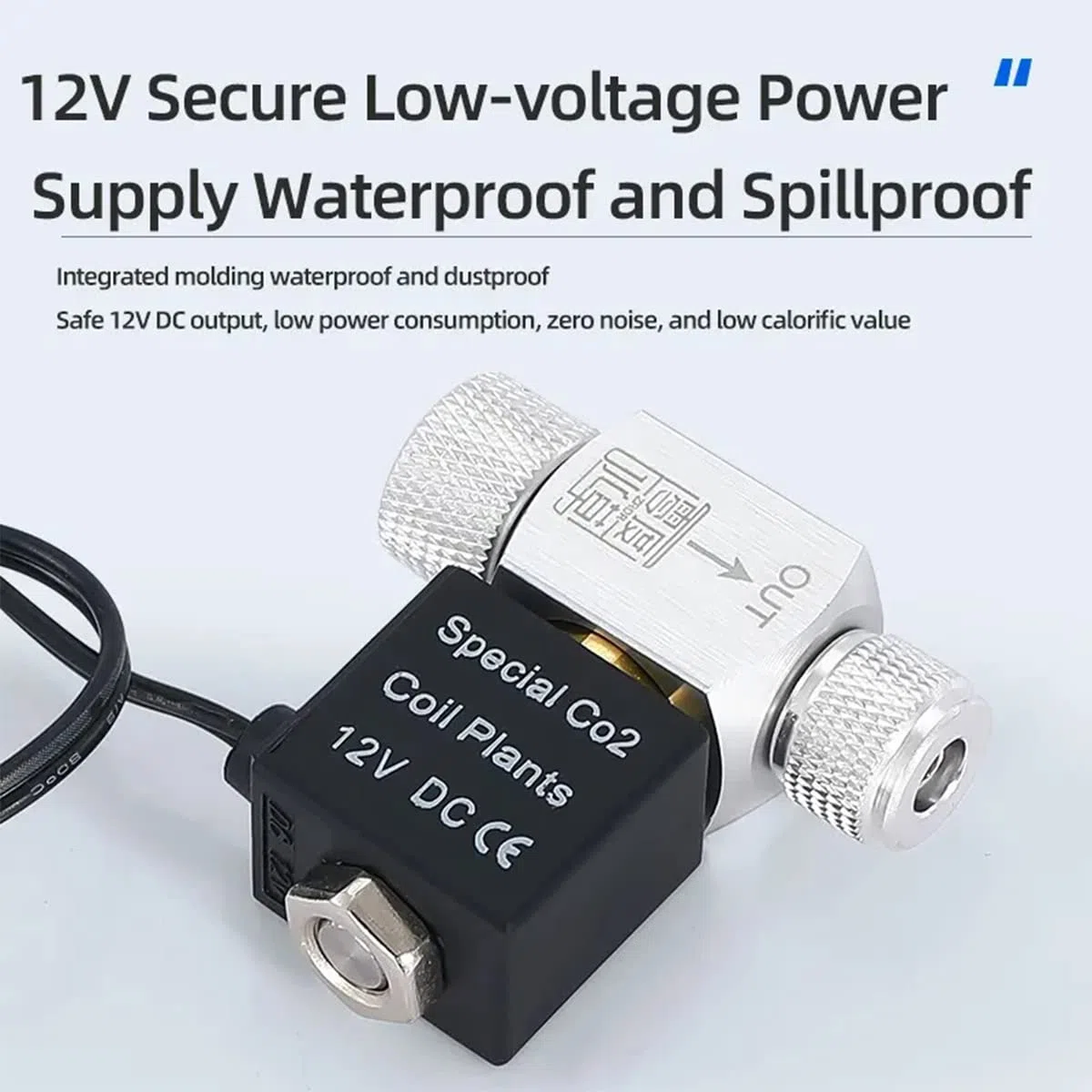DC CO2 Valvola solenoide Acquario Sistema di CO2 Regolatore Valvola Magnetica per Acquario Fish Tank Acqua Pianta Erba Crescere Facile da installare