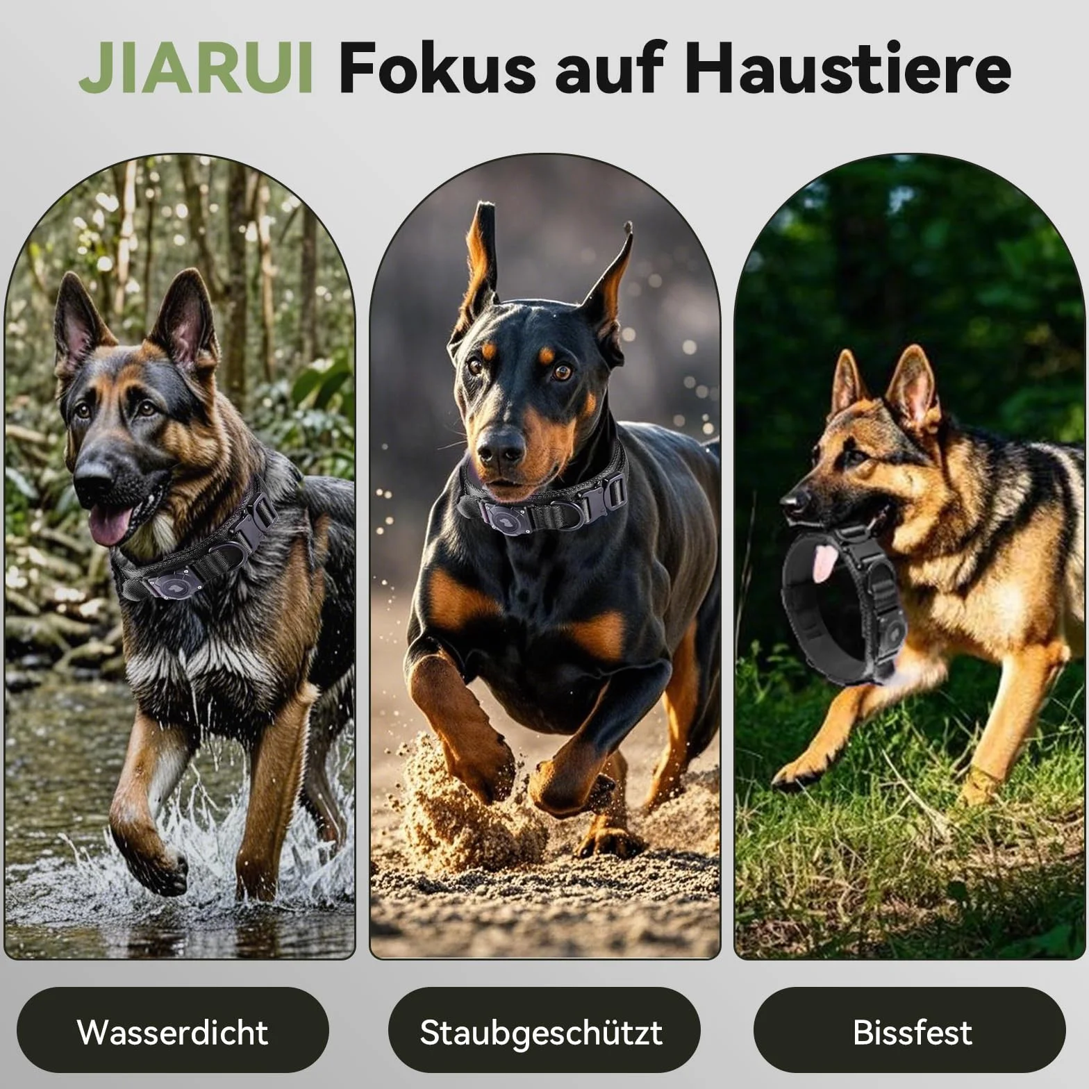 Collare Tattico per Cani con Maniglia, Collare Airtag Cane, Regolabile Cani con Imbottitura e Fibbia in Metallo per cani di Taglia Media e Grande (Nero, XL(24"-28"))