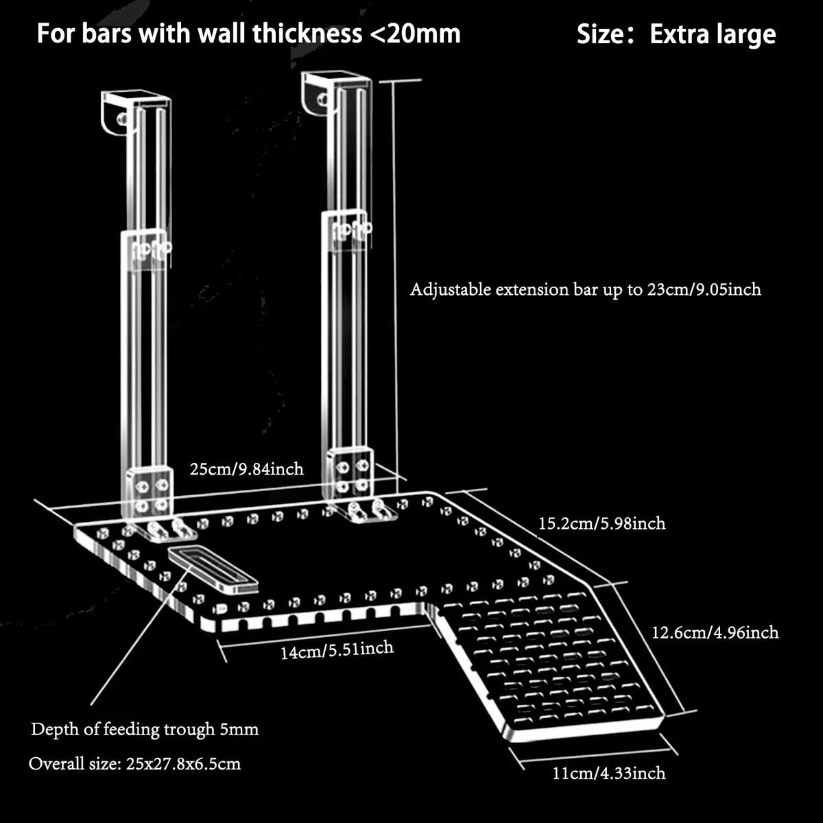 Piattaforma per Crogiolarsi per Tartarughe in Acrilico, Super Trasmissione della Luce, Habitat Con Ripiano da Arrampicata, Accessori (XL)