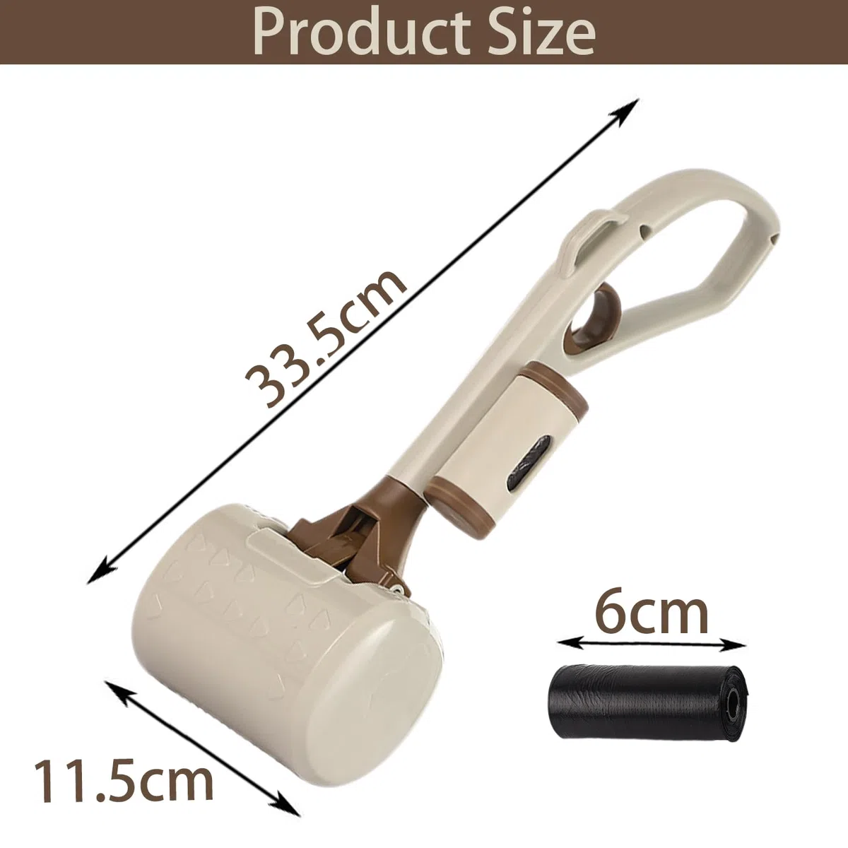 Pooper Scooper Cane Raccogli Cacca - Set di 3 Pezzi, Paletta per Cacca Cani con Manico, può Essere Utilizzato per Raccogliere Le Feci degli Animali Domestici e Altri Rifiuti