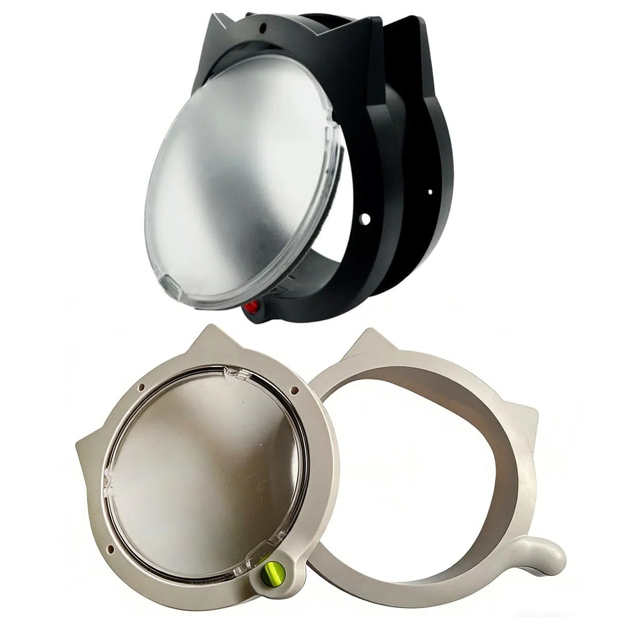Porta con sportello per gatti, chiusura a 4 vie, rotonda, magnetica, per cani e gatti, per finestre, porte scorrevoli in vetro e pareti, resistente alle intemperie, ingresso esclusivo per gatti e