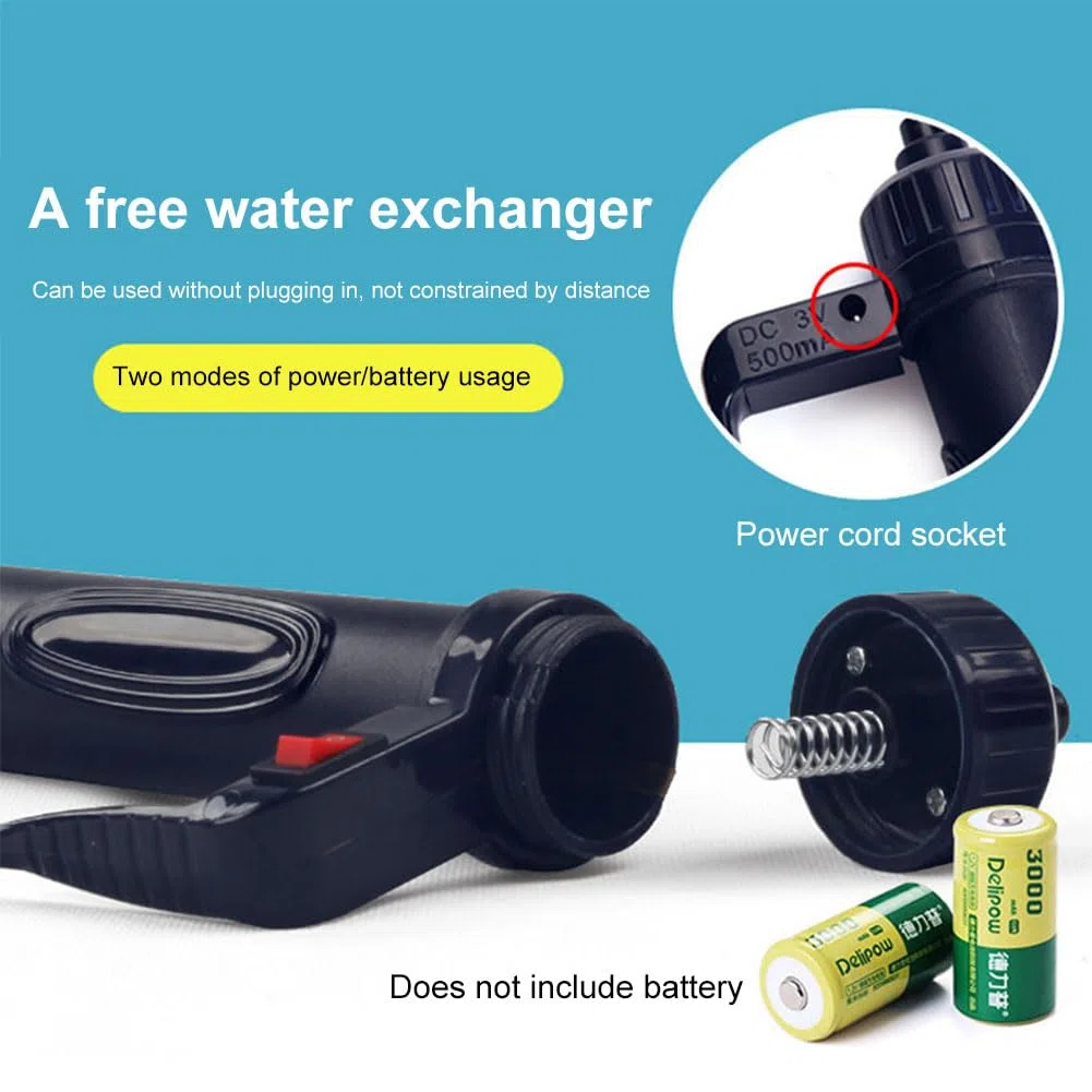 Pulizia Acquario Multifunzionale, Pulitore Automatico per Ghiaia per Acquario, Pulitore Elettrico per Fish Tank, Cambio d'Acqua per Acquario, per Cambiare Rapidamente Acqua, Lavaggio Sabbia